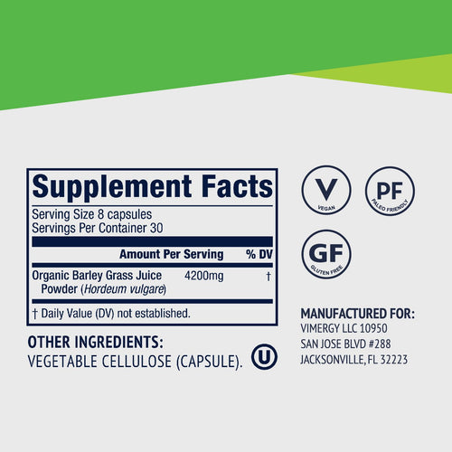 Barley Grass Juice Caps Vimergy Supplements Vitamins