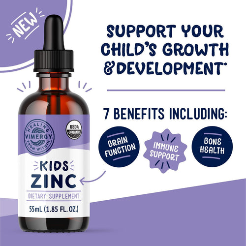 Kids Organic Liquid Zinc Vimergy Supplements Vitamins