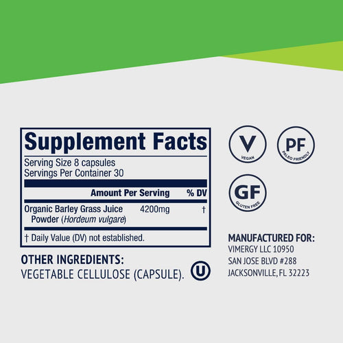 Vimergy Vitamins & Supplements Barley Grass Juice Capsules