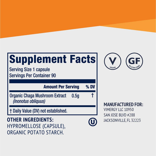 Vimergy Vitamins & Supplements Chaga Capsules