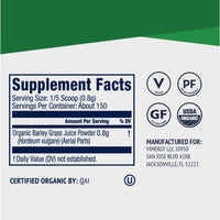 Vimergy Vitamins & Supplements Organic Barley Grass Juice Powder