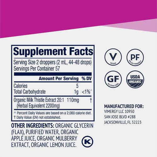 Vimergy Vitamins & Supplements Organic Liquid Milk Thistle