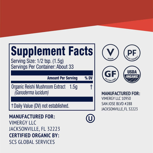 Vimergy Vitamins & Supplements Organic Reishi Powder