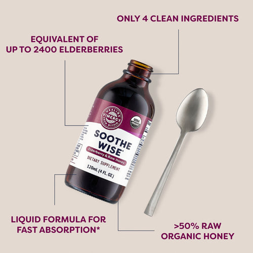 Vimergy Vitamins & Supplements Soothe Wise* Elderberry & Raw Honey Syrup