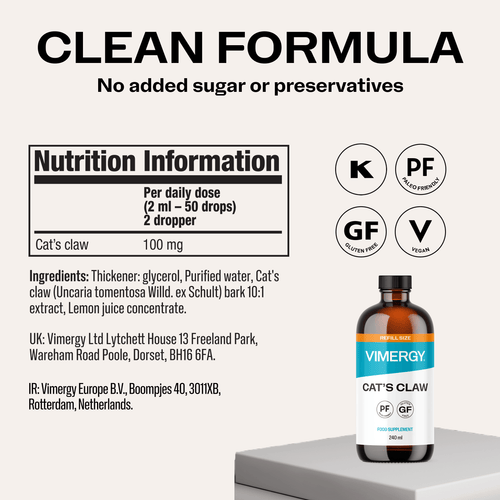 Vimergy Vitamins & Supplements Organic Liquid Cat's Claw