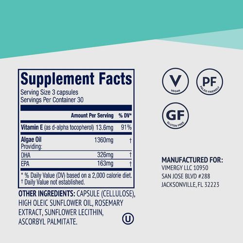 Vimergy Vitamins & Supplements Vegan EPA/DHA